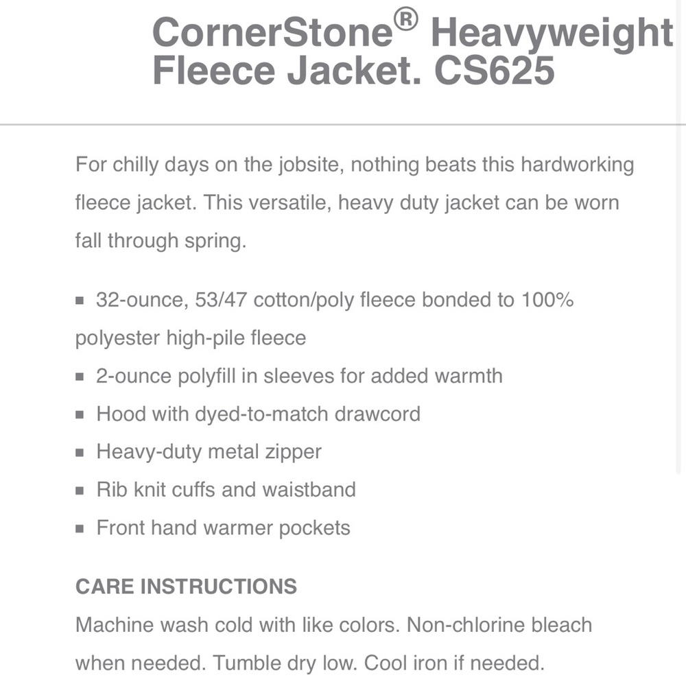 Men’s XL CornerStone heavyweight sherpa-lined hooded fleece jacket - Picture 7 of 7